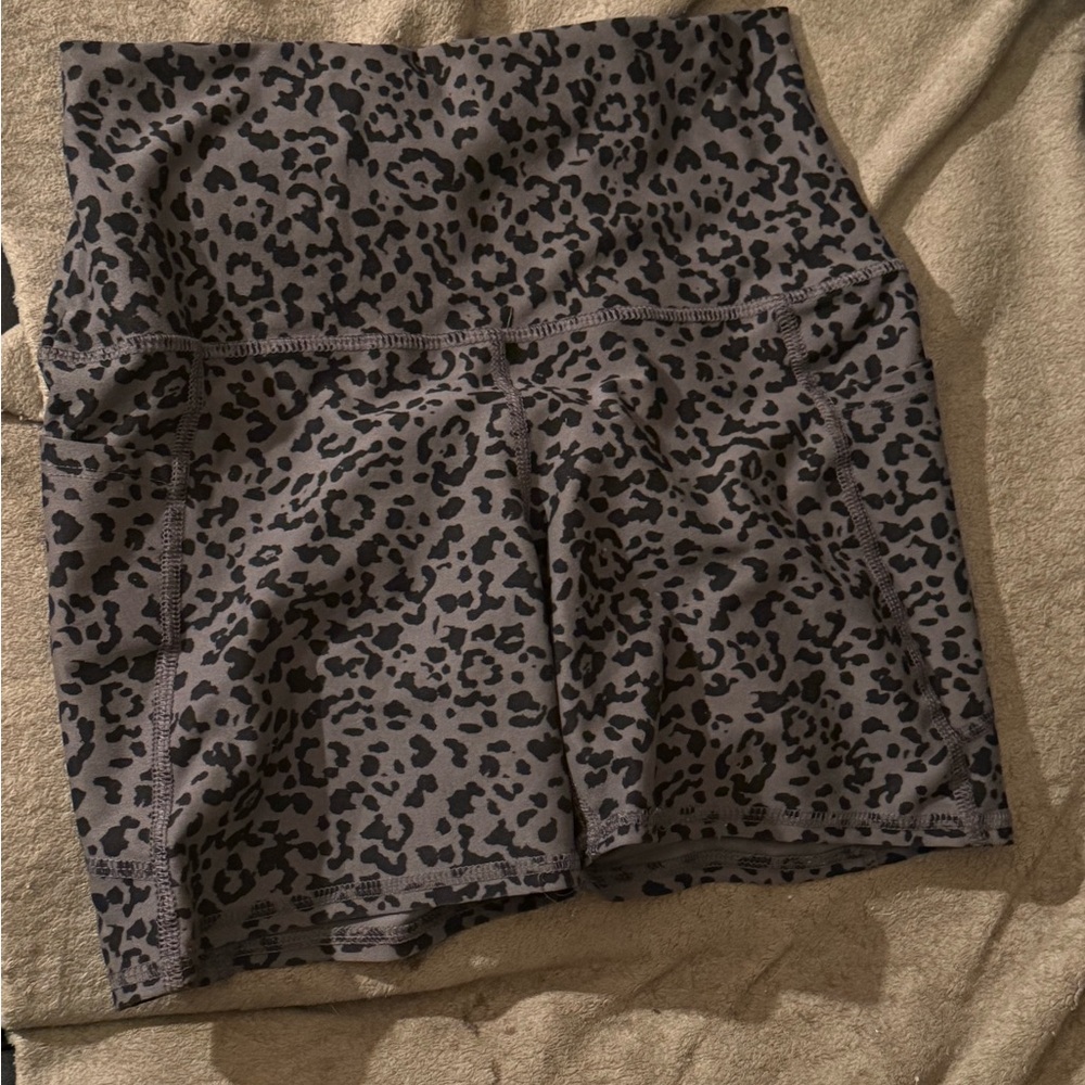Leopard Print High-Waisted Shorts